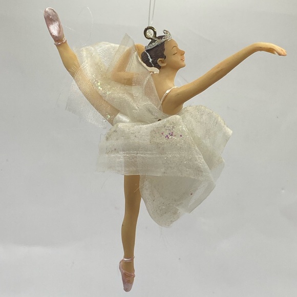 Elegant  Vintage Ballerina Hand Painted Christmas Ornament - Picture 3 of 6